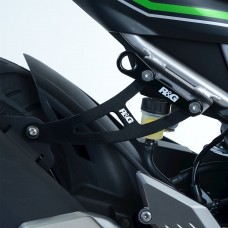 R&G Racing Exhaust Hanger & Footrest Blanking Plate Kit (Black) for Kawasaki Ninja 125 '19-'22,  Z125 '16-'22